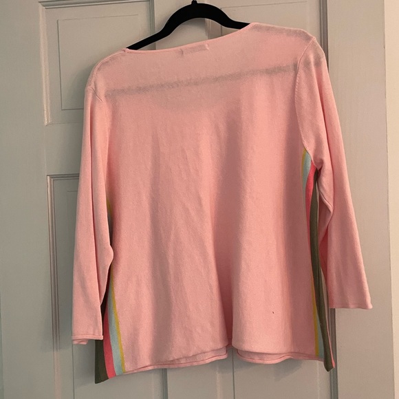 Like new petal pink Zaket & Plover Side Stripe crewneck sweater size medium - Picture 2 of 9